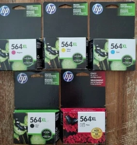 Juego de 5 CARTUCHOS DE INYECCIÓN DE TINTA ORIGINALES SELLADOS HP 564XL K & PK CMY 2017-2018 - Imagen 1 de 1