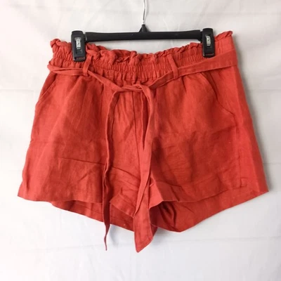 Sanctuary Daylight Linen Belted Shorts Women M Red Casual Summer Lightweight - Image 1 of 4