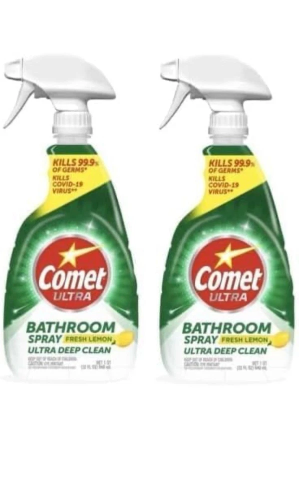 2- Limpiador en aerosol para baño Comet Ultra limón fresco limpieza ultra profunda, 32 oz Foto 1 de 1
