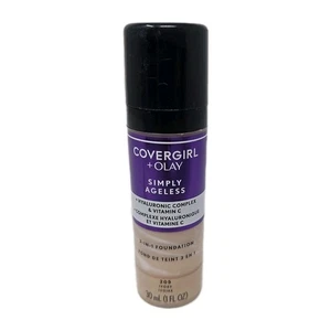 Covergirl Olay Simply Ageless 3 in 1 Foundation 205 Ivory Hyaluronic Vitamin C - Picture 1 of 4