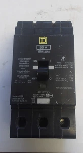 SQUARE D CAT NO: EDB34050 50AMP 3 POLE 240VAC BOLT ON MOUNT CIRCUIT BREAKER - Picture 1 of 5
