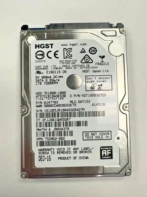 HGST 1TB SATA 6Gb/s 2.5" Hard Drive HTS721010A9E630 - Image 1 of 2