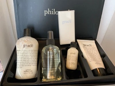 RARO PHOLOSOPHY PURE GRACE JUEGO DE 5 PIEZAS GEL DE BAÑO SPRAY Y MANTEQUILLA PERFUME SELLADO Foto 1 de 4