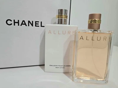 CHANEL ALLURE SET: парфюмированная вода 3,4 унц/100 мл и лосьон для тела 6,8 унц новый в коробке - Изображение 1 из 4