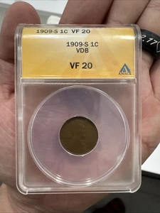 ANACS VF20 1909-S VDB Lincoln Cent - Picture 1 of 19