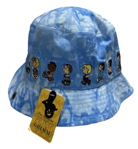 Peter Grimm Peanuts Characters Blue Tye Dye Bucket Hat Snoopy Charlie Brown Lucy - Picture 1 of 7
