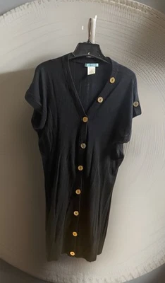 GUESS от Marciano черный коротким рукавом свитер платье логотип кнопки женщин маленький - Изображение 1 из 4