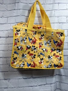 Borsa da spiaggia grande Disney Topolino attraverso gli anni gialla con cerniera - Foto 1 di 5