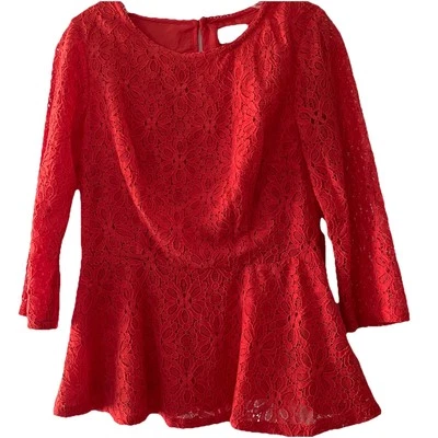 Anthropologie Moulinette Soeurs Women’s Size 6 Small Lace Top Lined Shirt - Image 1 of 4
