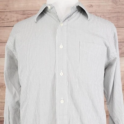 Daniel Cremieux Shirt Mens 17.5 34 Gray Stripe Denis Classic Fit Long Sleeve - Image 1 of 4