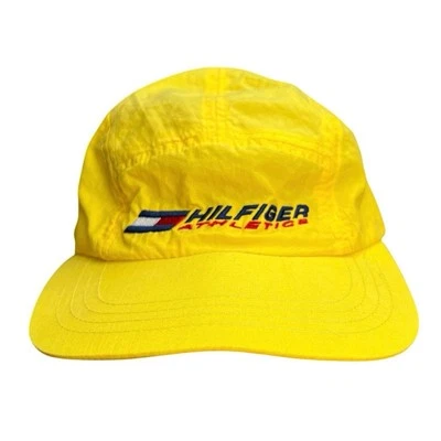 Chapéu amarelo vintage Tommy Hilfiger Athletics cinco painéis StrapBack - Imagem 1 de 4