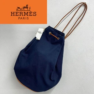 Hermes Polotion Mil Gm Navy Leather Backpack Used Excellent Condition - Picture 1 of 15