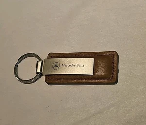Mercedes Benz Silver Keyring Key Chain Leather Stainless free shipping,. - Bild 1 von 4