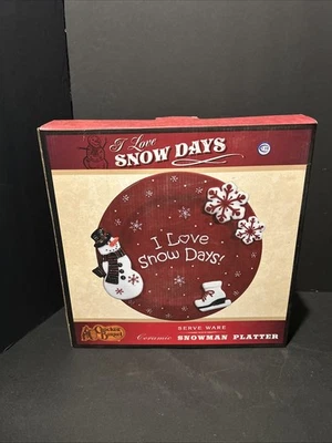 Plato muñeco de nieve vintage - "Me encantan los días de nieve" - Cracker Barrel - Descontinuado Foto 1 de 3