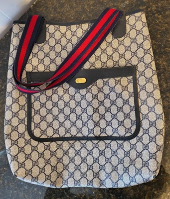 ВИНТАЖНЫЙ GUCCI ХЕРЕС ЛИНИЯ ПВХ ХОЛСТ СУМКА С КОРОТКИМИ РУЧКАМИ - Изображение 1 из 4