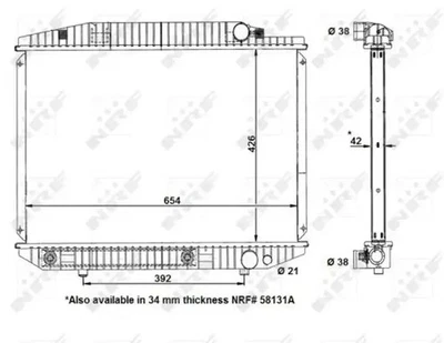 Radiateur d'eau Grille de radiateur soudée 58131 NRF pour MERCEDES-BENZ CLASSE S - Photo 1/4