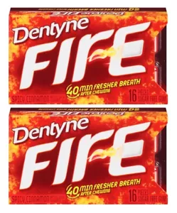 2x Dentyne Feuer Würzig Zimt Geschmack 16 Teile Zucker Frei Gummi Amerikanischer - Bild 1 von 1