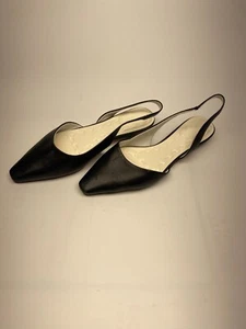 Franco Sarto Women's Riva Pointed Toe Slilngback Black Ballet Flats Sz 7.5 - Picture 1 of 8