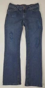 WRANGLER DESTROYED Jeans 5/6 WOMENS Blue DISTRESSED 32 W 31 L CUTE! Stretch  - Picture 1 of 6
