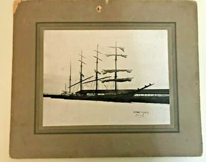 1918 Kabinettkarte Foto von Segelschiff, das 1918 nach Australien segelte - Bild 1 von 3
