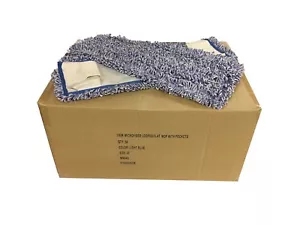 Case 50 20" Microfiber Closed Loop Pocket Mop Pads Refill 400GSM (Blue/White) - Picture 1 of 4