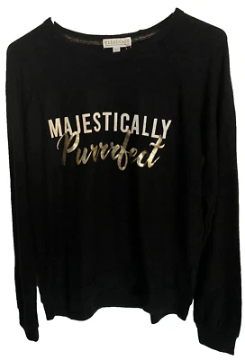 PJ Salvage Mujer Mediana Negra Pijama Camisa para Dormir Lujo Perfecto Amante de los Gatos Tan Suave Foto 1 de 4