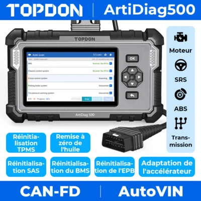 TOPDON Artidiag500 2 Profi Auto OBD2 Appareil de diagnostic 4systèmes 6services  - Photo 1/4