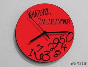 Whatever I'm Late Anyway / Round Red - Reloj de pared - Imagen 1 de 4