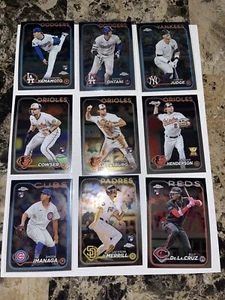 Juego base completo de béisbol cromado Topps 2024 (tarjetas 1-300) a mano - Imagen 1 de 1