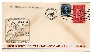 FAM 18-11a PAA Clipper Flight Shediac Canada - Botwood NFLD 1939 memorizzato nella cache - Foto 1 di 2