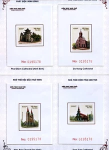 Vietnam 2022 Iglesias Religión Arquitectura Iglesias Deluxe Bloques Edición solo 195 - Imagen 1 de 1
