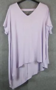 Lisa Rinna Collection V-Neck Top With Chiffon Back Detail Orchid Size XL - Picture 1 of 7
