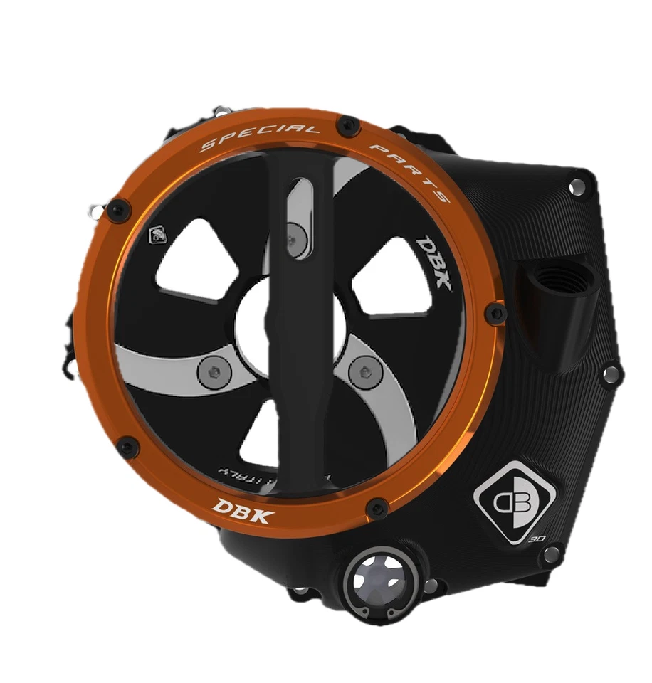 DBK KTM 990 Duke Clear Clutch Cover 3D-Evo 2024+ - Black-Orange - Black - Image 1 of 1