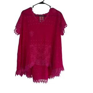 Johnny Was Womens Trapeze Top Size Small Eyelet Embroidery Cowgirl Boho EUC - Picture 1 of 24