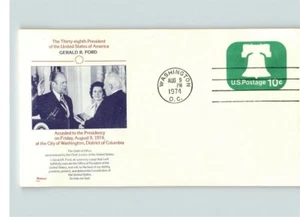 Gerald FORD 38th President, pic Swearing in with wife Betty, Aug. 9, 1974 - Picture 1 of 1