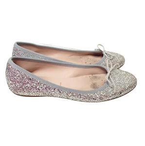 Summit By White Mountain Women's silver Glitter Ballet flat shoe bow ITALY 40 - Picture 1 of 6