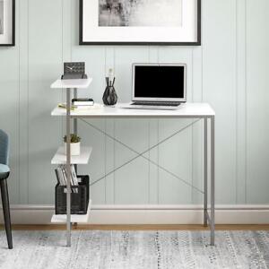 Student Desk w/ Side Storage Metal Frame Rustic Industrial Home Office Dorm