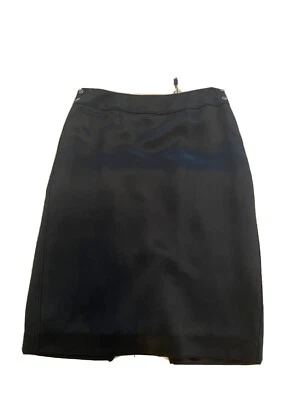 NUEVO $258 - Falda Formal Magaschoni Talla 2 Negra Seda Forrada Recta Hasta la Rodilla Foto 1 de 4