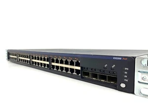 Juniper EX2200-48P-4G Managed 48-Port PoE GbE Switch + Rackmount - Picture 1 of 6