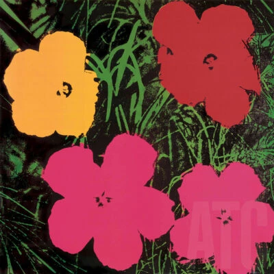 36W"x36H" FLOWERS,1964 RED, YELLOW and 2 PINK by ANDY WARHOL - CHOICES of CANVAS - Image 1 of 4