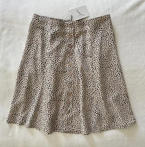 Japra Animal Print Flowy Skirt Brown M - Picture 1 of 7