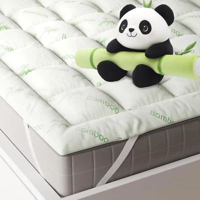 Colchón Topper Queen Ultra Suave - Viscosa Hecho de Almohadilla de Colchón de Bambú para Bac Foto 1 de 4