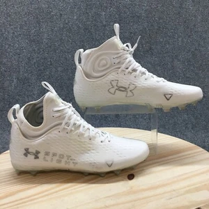 Zapatilla deportiva Under Armour para hombre 14 blancos focos medio botines de fútbol deportivos NUEVO - Imagen 1 de 15