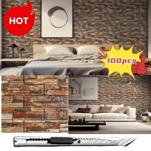 100pcs 100 Pcs 3D Wall Stickers, Waterproof Self-Adhesive - Picture 1 of 7