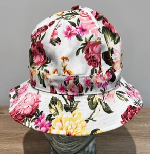 Sombrero cubo mujer, floral blanco premium sombrero se adapta a 55-58cm pescador - Imagen 1 de 1
