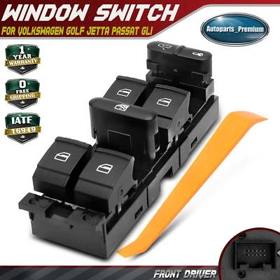 Power Window Switch for Volkswagen Passat Golf Jetta City GLI Clasico Front Left - Image 1 of 4