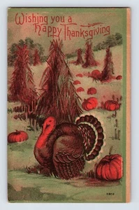 Postcard Thanksgiving Turkey Haystack Pumpkin 1910s Unposted Divided Back - Picture 1 of 2