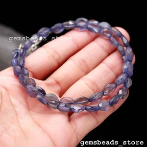 COLLAR 18" cuentas de joyería facetadas ovaladas de 10-13 mm piedras preciosas de IOLITA natural - Imagen 1 de 11