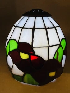 Hand Made Vintage Tiffany Style Poppy Decorated Lamp Shade Table or Desk or Wall - Picture 1 of 11