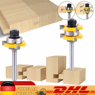 MARKENLOS Nut und Feder Fräser 8mm Schaft Set Oberfräser Scheibennutfräser Holz Nutfräser